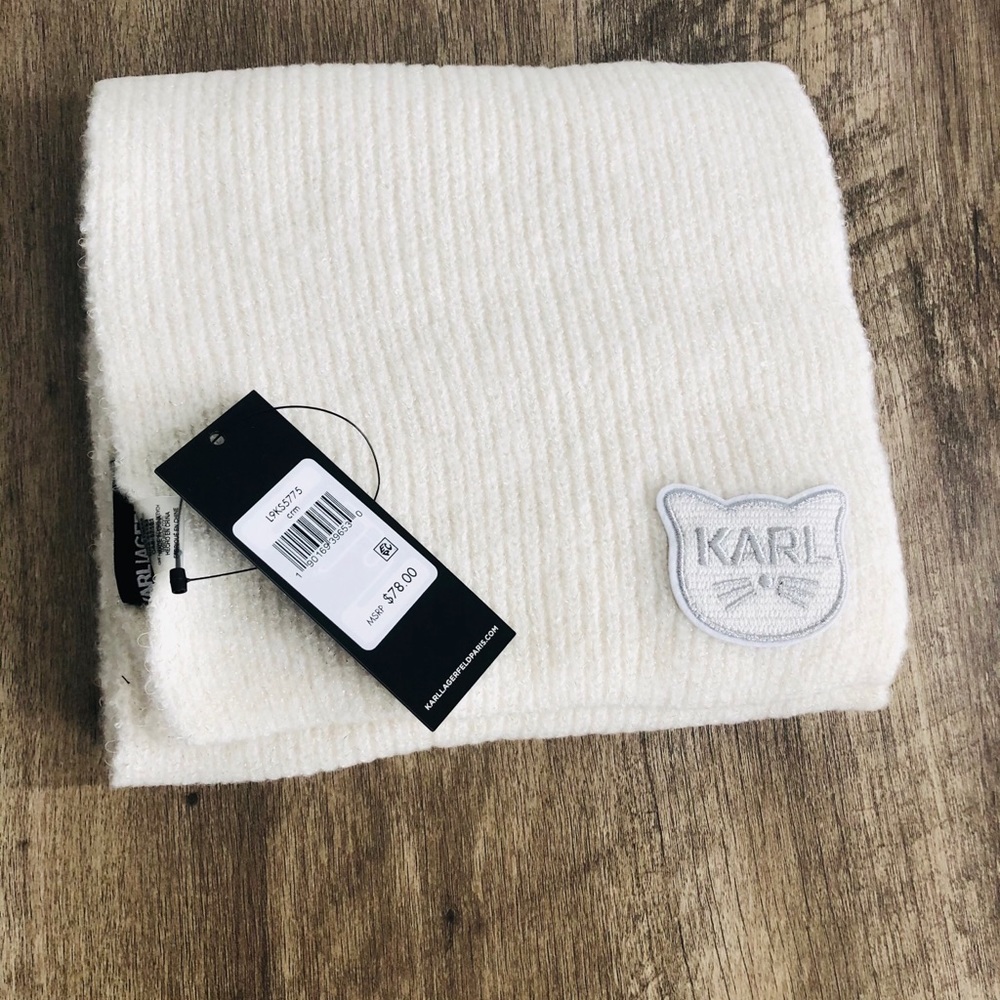NWT Karl Lagerfeld white sparkle scarf